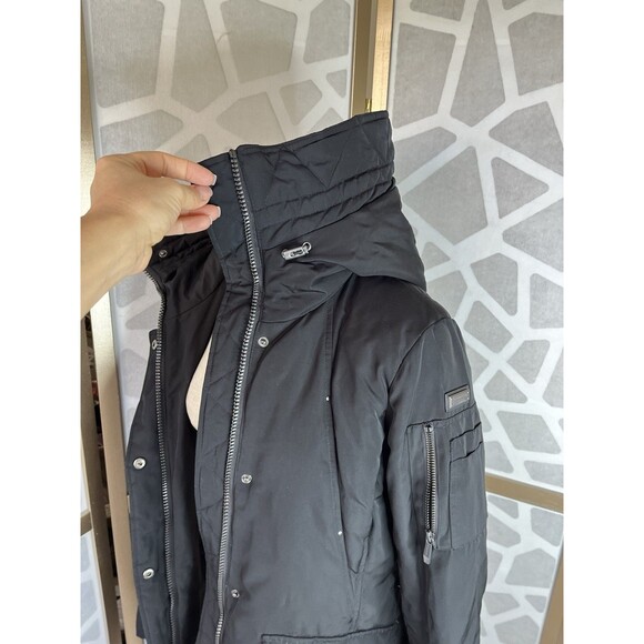 BCBGMaxazria Bcbg Mazazria PARKA Puffer JACKET COAT SZ M BLACK FILLING DOWN - Picture 7 of 15